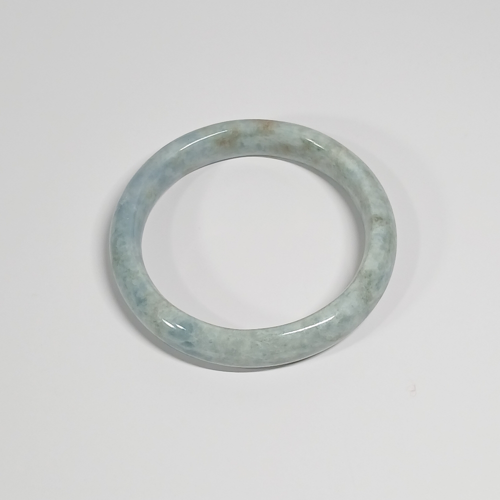 Icy Pale Blue-Green Jadeite Bangle 70mm Inner Jade 87.2g